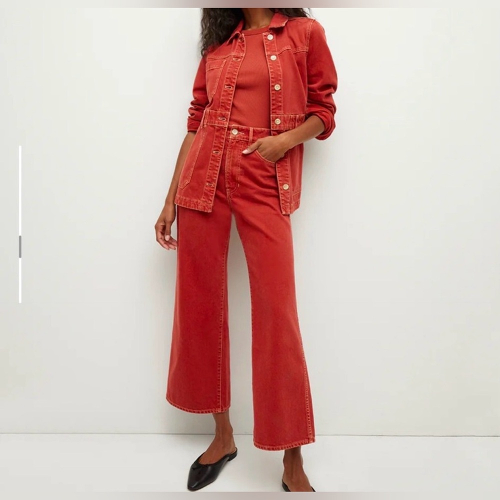 Veronica Beard Taylor Cropped Wide-Leg Jean 28 - Picture 3 of 13